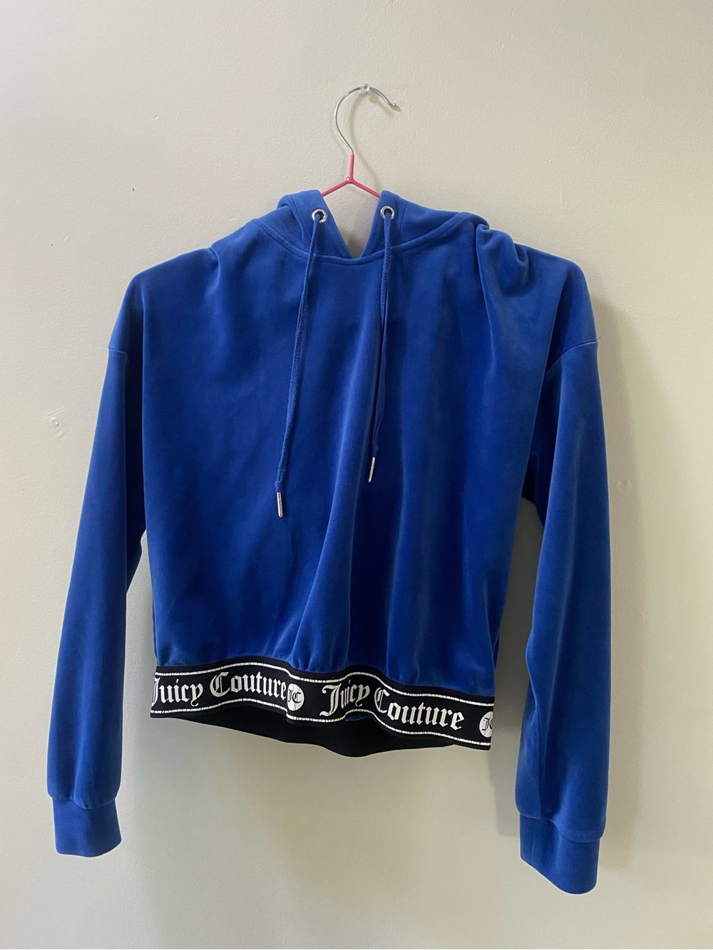 Juicy Couture Hoodie Crop Velvet Blue